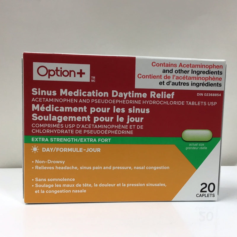 Option+ Sinus Medication Daytime Relief Caplets