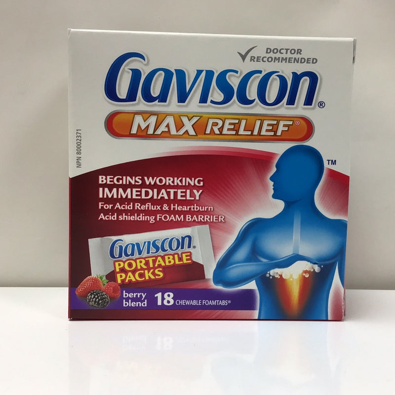 Gaviscon Extra Strength Chewable Tablets Portable Packs Berry Blend