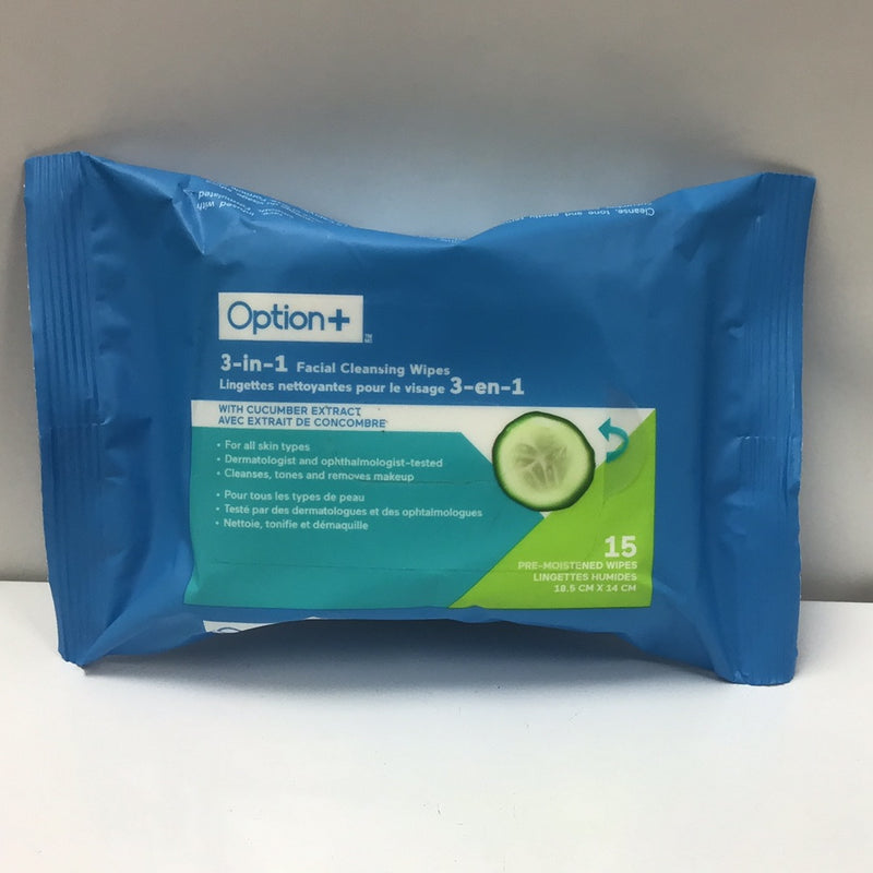 Option+ Makeup Remover Wipes 15’s