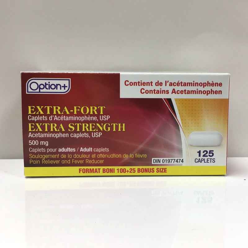 Option+ Acetaminophen Extra Strength Caplets