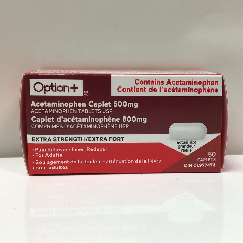 Option+ Acetaminophen Extra Strength Caplets