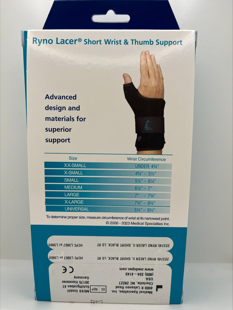 Ryno Lacer Short Wrist And Thumb Support