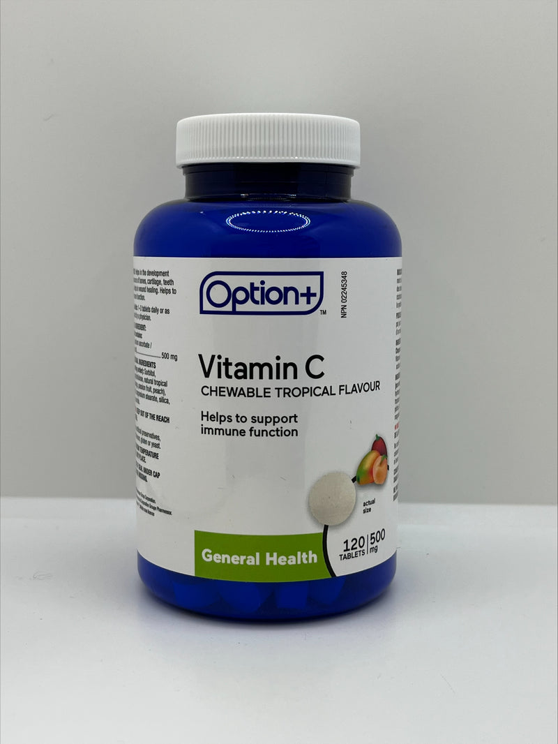 Option + Vitamin C Chewable Tablets Tropical