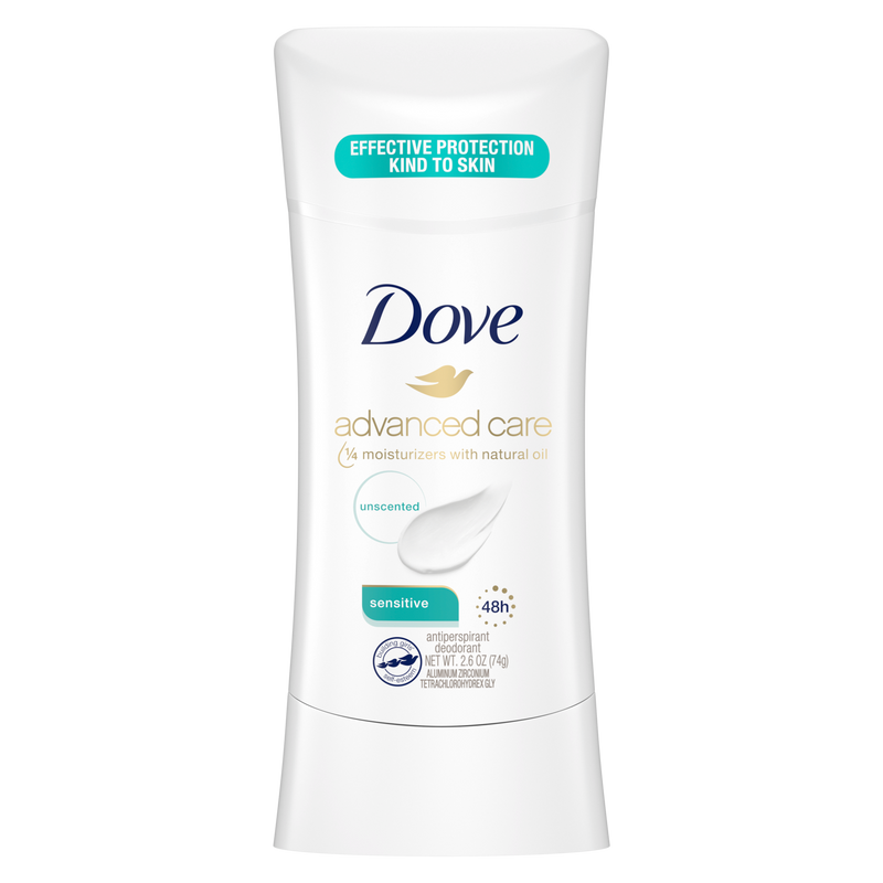 Dove Advanced Care Antiperspirant Stick, Unscented