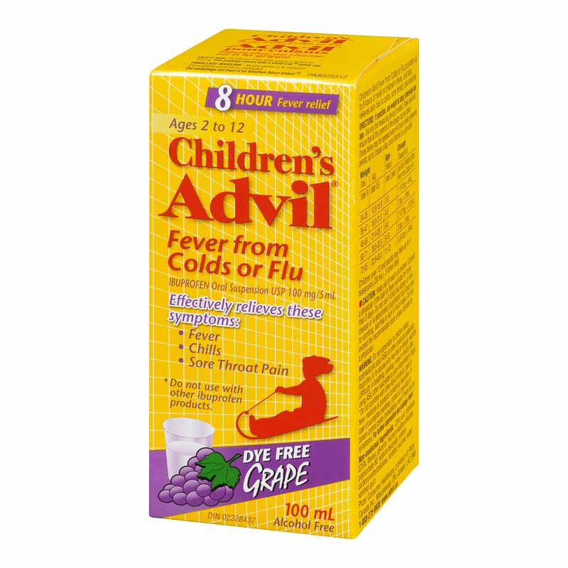 Advil Children's Fever from Colds or Flu Suspension Dye Free Grape