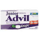 Advil Junior Strength Dye Free Chewable Tablets Grape