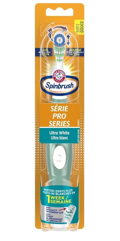 Arm & Hammer Spinbrush Pro Series Ultra White Battery-Powered Toothbrush