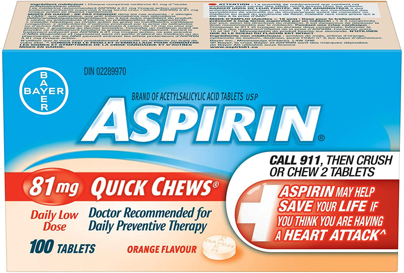 Aspirin Low Dose Quick Chews Orange
