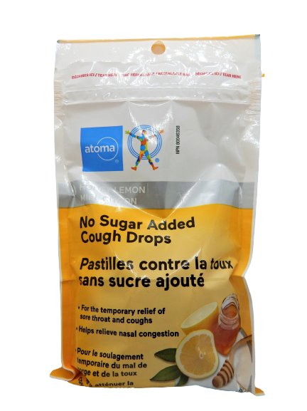 Atoma Cough Drops Honey & Lemon No Sugar Added