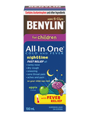 Benylin All-In-One Cold & Fever Nighttime Syrup for Children Apple