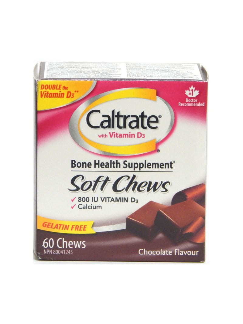 Caltrate with Vitamin D3 Bone Health Supplement Soft Chews Chocolate