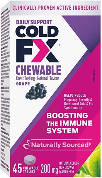 Cold-FX Daily Support Chewable Tablets Grape