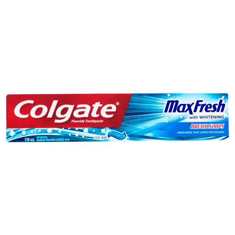 Colgate MaxFresh with Whitening Breath Strips Toothpaste Cool Mint