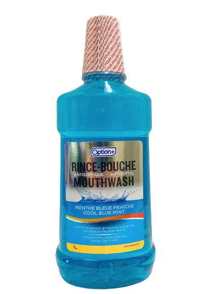Option+ Mouthwash Antiseptic Cool Blue Mint