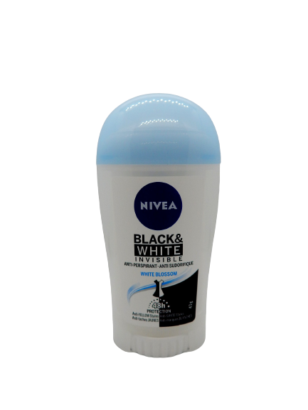 NIVEA Black & White Invisible 48H Protection Antiperspirant Stick, White Blossom