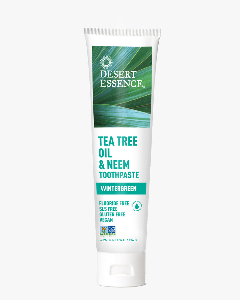 Desert Essence Natural Tea Tree Oil & Neem Toothpaste Wintergreen