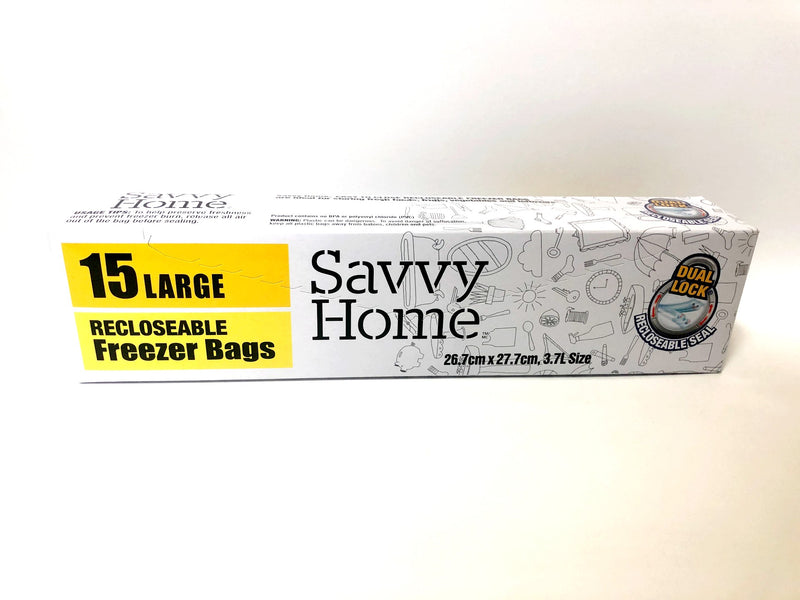 Savvy Home Large Freezer Bags - 15-Pack