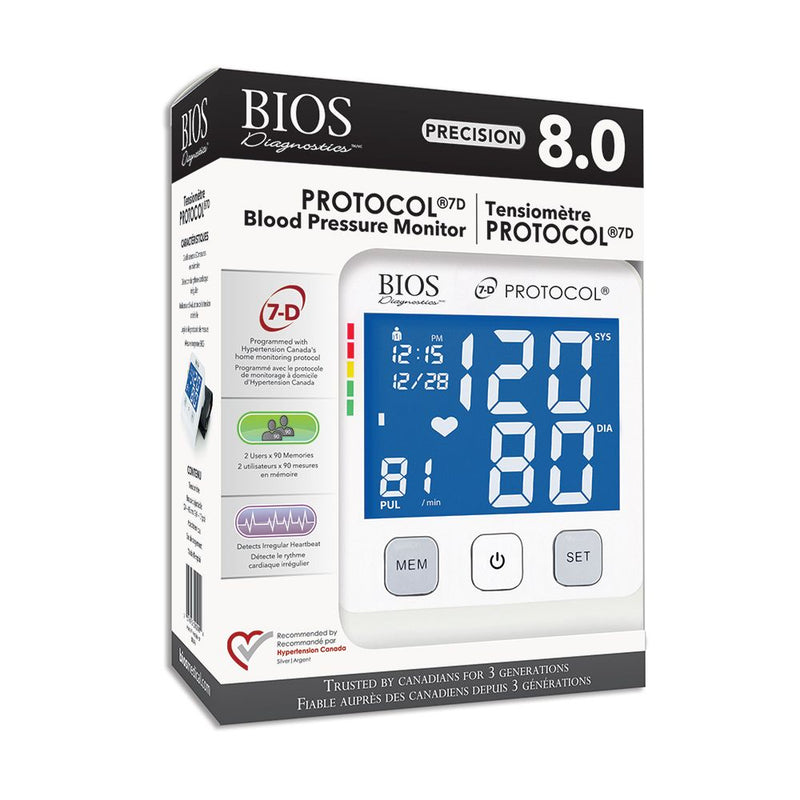 BIOS Diagnostics Precision 8.0 Protocol 7D Home Blood Pressure Monitor