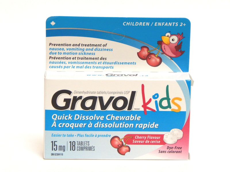 Gravol Kids Quick Dissolve Chewable Tablets Cherry