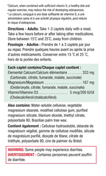 Jamieson Calcium & Magnesium & Vitamin D3 Caplets