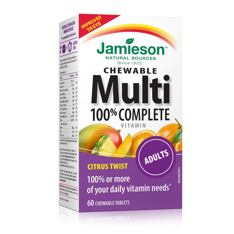 Jamieson Complete Multivitamin Chewable Tablets for Adults Citrus Twist