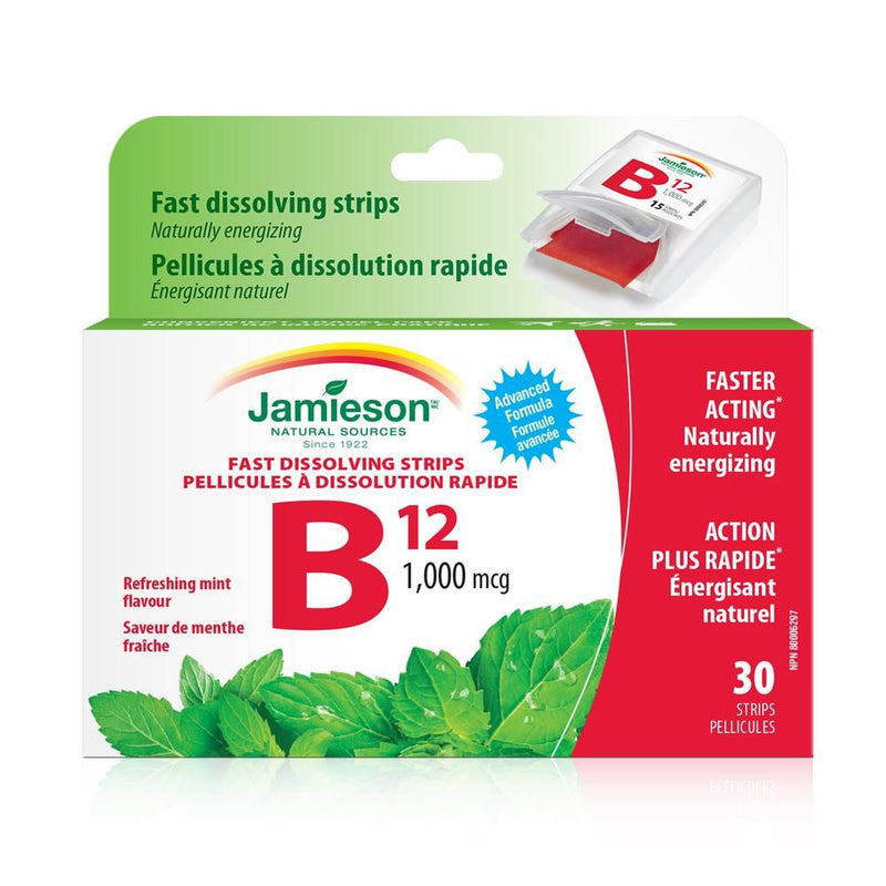 Jamieson Vitamin B12 Fast Dissolving Strips Mint