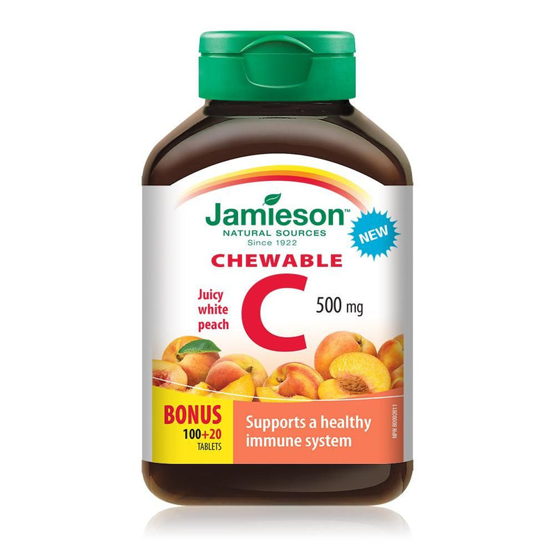 Jamieson Vitamin C Chewable Tablets White Peach