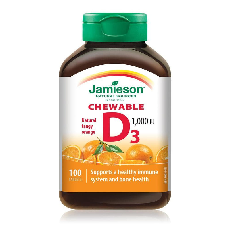 Jamieson Vitamin D3 Chewable Tablets Orange