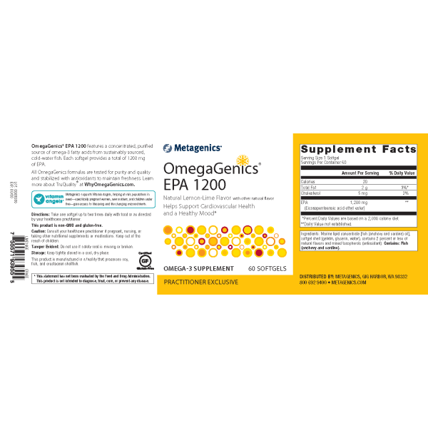 Metagenics OmegaGenics EPA 1200 Softgels Lemon-Lime