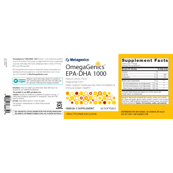 Metagenics OmegaGenics EPA-DHA 1000 Softgels Lemon