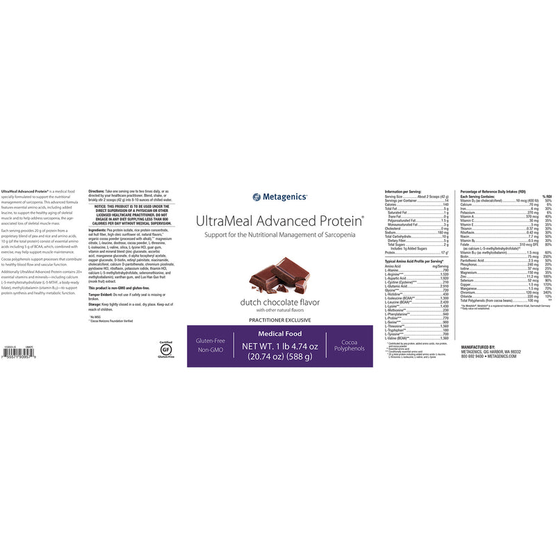 Metagenics Ultra Advanced Protein Powder Chocolate