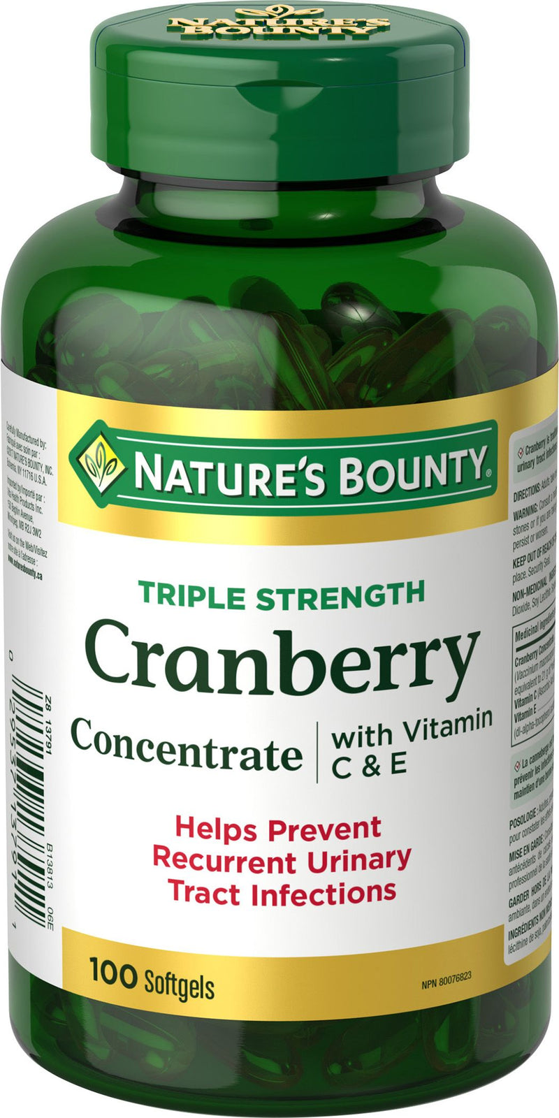 Nature's Bounty Cranberry with Vitamin C & E Softgels