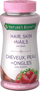 Nature's Bounty Hair, Skin & Nails with Biotin Gummies Strawberry