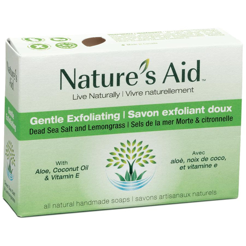 Nature's Aid Bar Soap Gentle Exfoliating Dead Sea Salt and Lemongrass