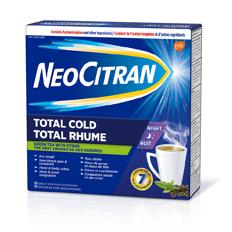 NeoCitran Total Cold Night Green Tea with Citrus