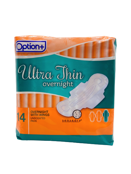 Option+ Maxi Ultra Thin Overnight Pads