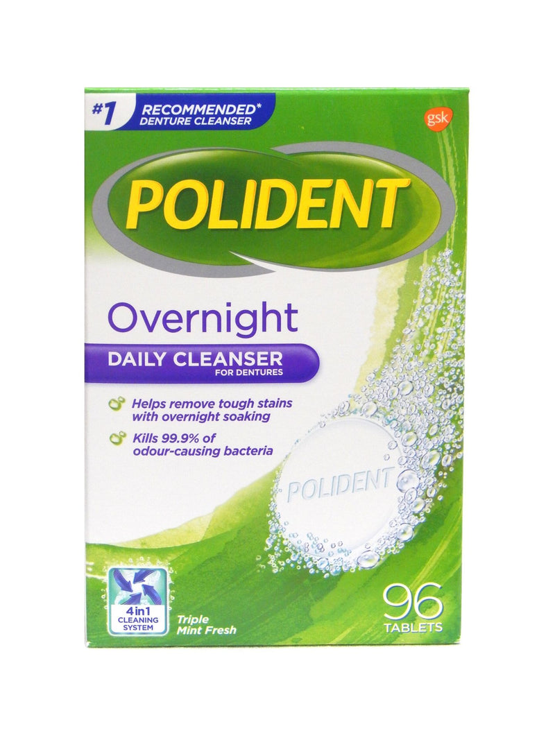 Polident Denture Overnight Daily Cleanser Triple Mint Fresh