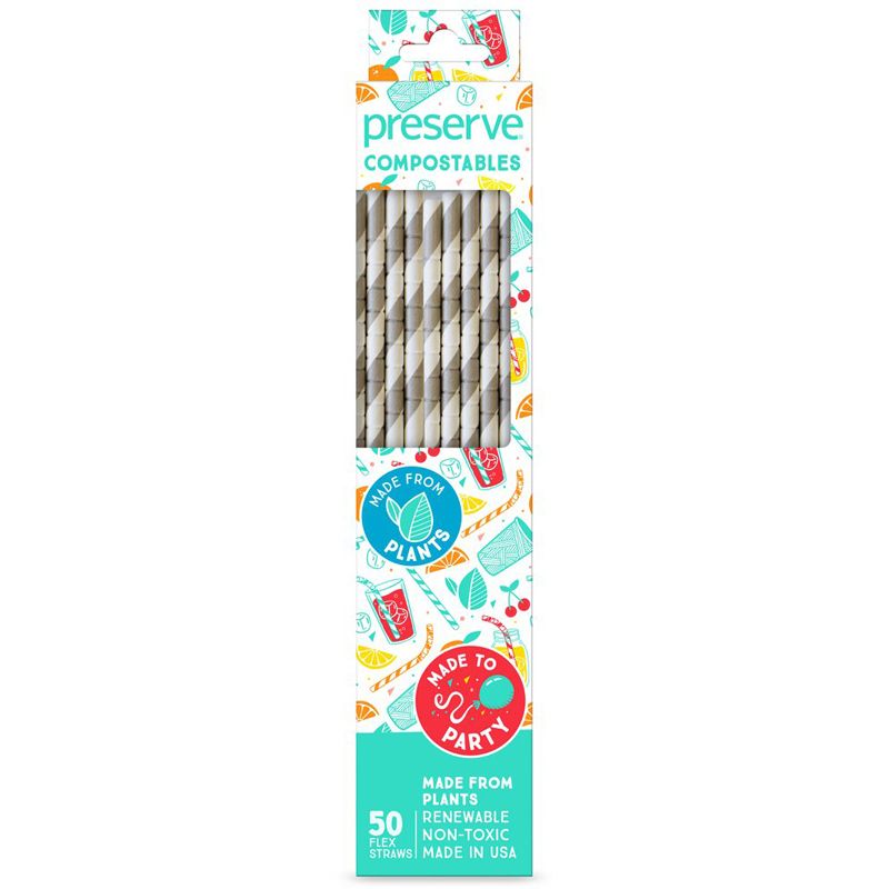 Preserve By Recycle Compostable Straws Natural