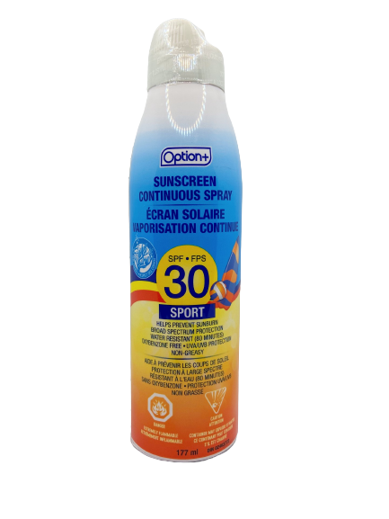Option+ Continuous Spray Sport Sunscreen SPF 30