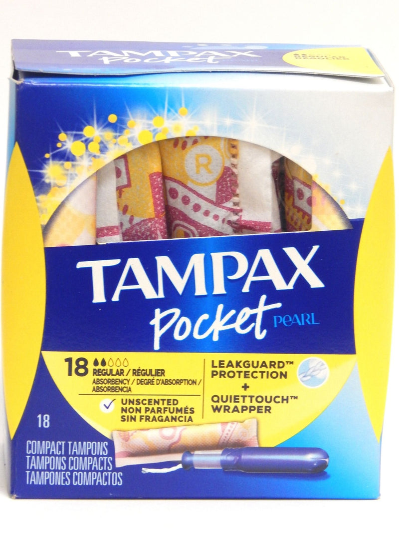 Tampax Pocket Peral Compact Plastic Tampons Regular Unscented