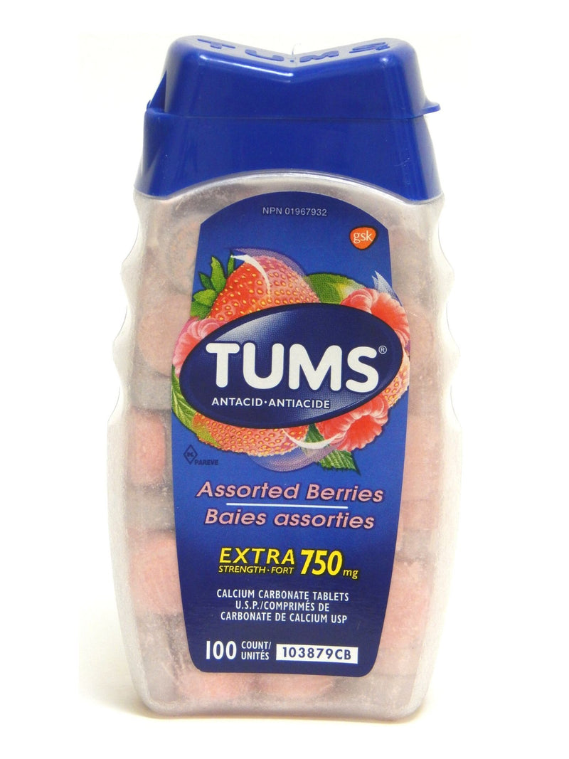 Tums Antacid Extra Strength Chewable Tablets Assorted Berries