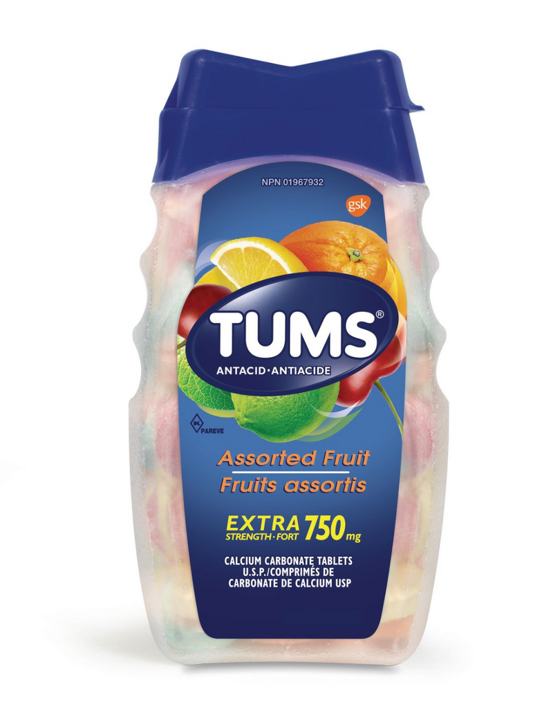 Tums Antacid Extra Strength Chewable Tablets Assorted Fruit