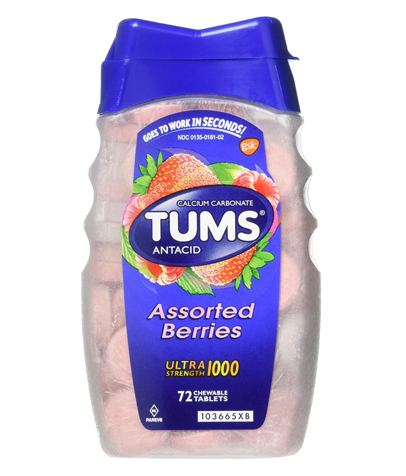 Tums Antacid Ultra Strength Chewable Tablets Assorted Berries