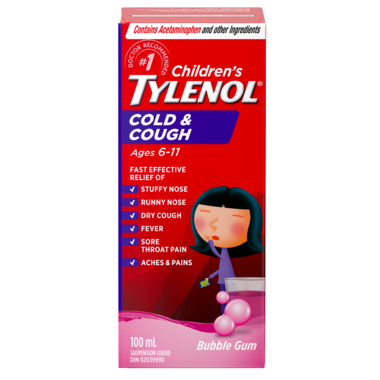 Tylenol Children's Cold & Cough Liquid Bubble Gum