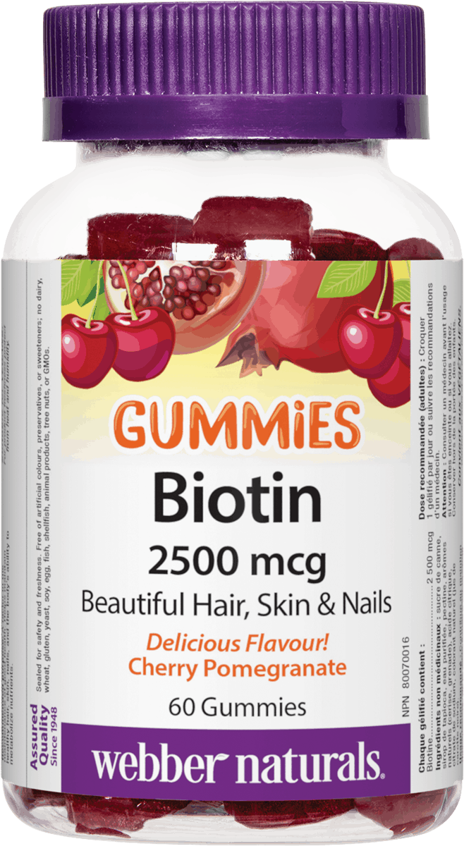 Webber Naturals Biotin Gummies Cherry Pomegranate