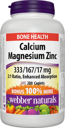 Webber Naturals Calcium Magnesium Zinc Caplets