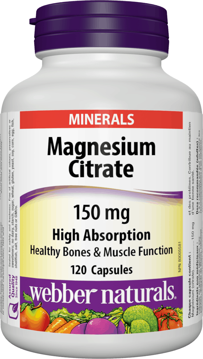 Webber Naturals Magnesium Citrate High Absorption Capsules
