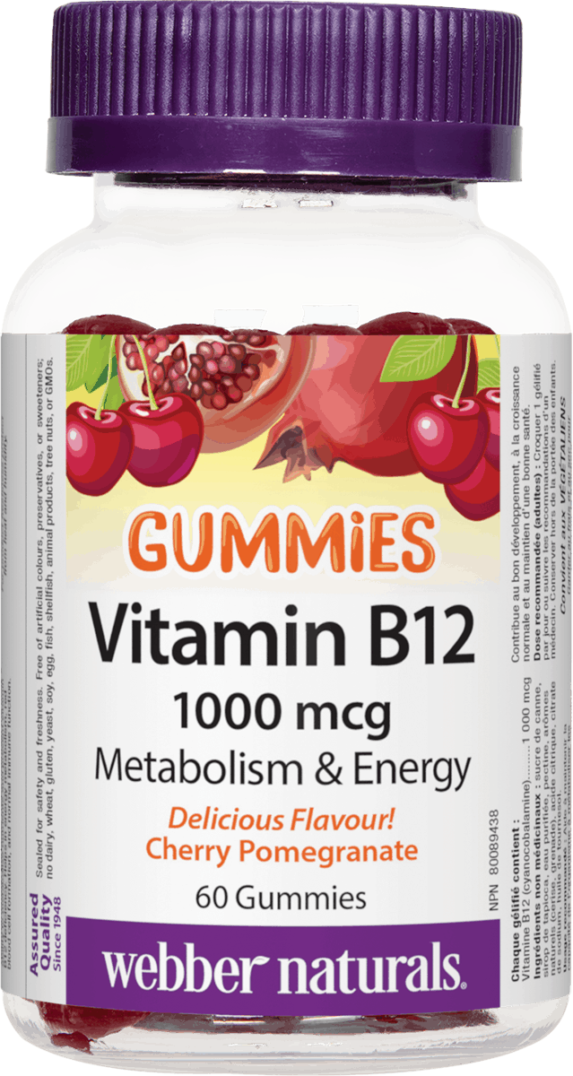 Webber Naturals Vitamin B12 Gummies Cherry Pomegranate