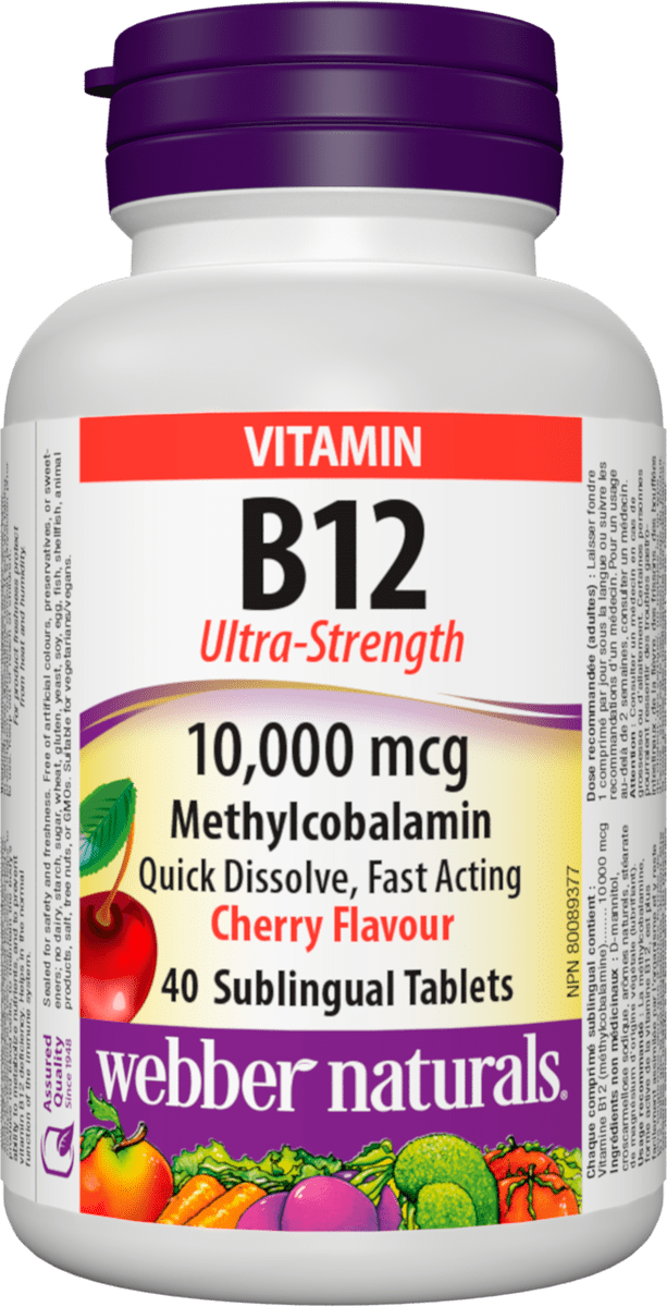 Webber Naturals Vitamin B12 Ultra Strength Sublingual Tablets Cherry