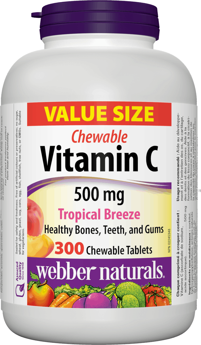 Webber Naturals Vitamin C Chewable Tablets Tropical Breeze